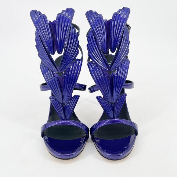 Giuseppe Zanotti Metallic Purple Cruel Alien Wing Stiletto Heel Sandals IT 37.5 - Picture 6 of 14